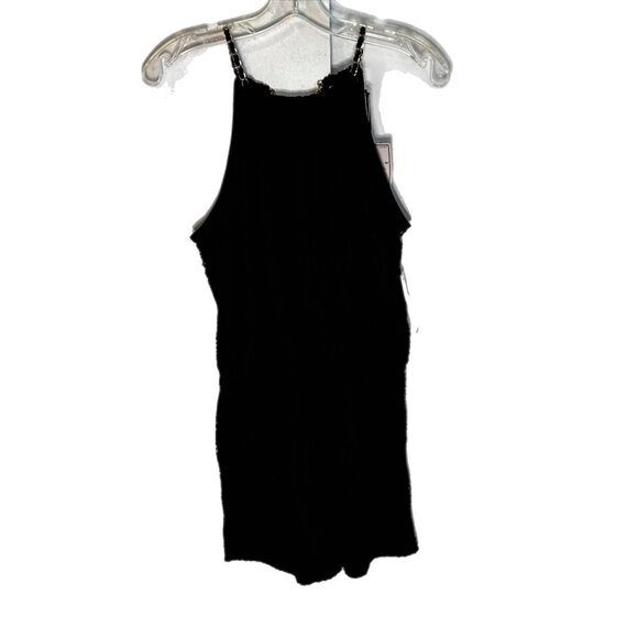 Bisou Bisou Crochet Romper Black Size XS Back zip closure with adjustable chain - Picture 5 of 7